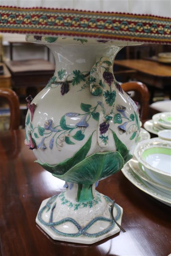 A large Rorstrand pottery vase mounted as a lamp